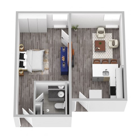 a1 floor plan  1 bedroom with 1 bath  129